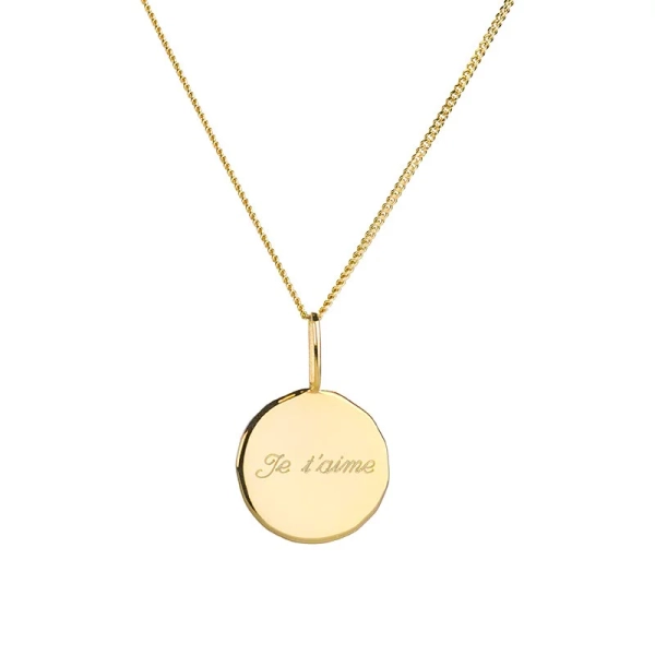 Je T'aime Coin Gold kaulakoru 18K kullattua messinkiä