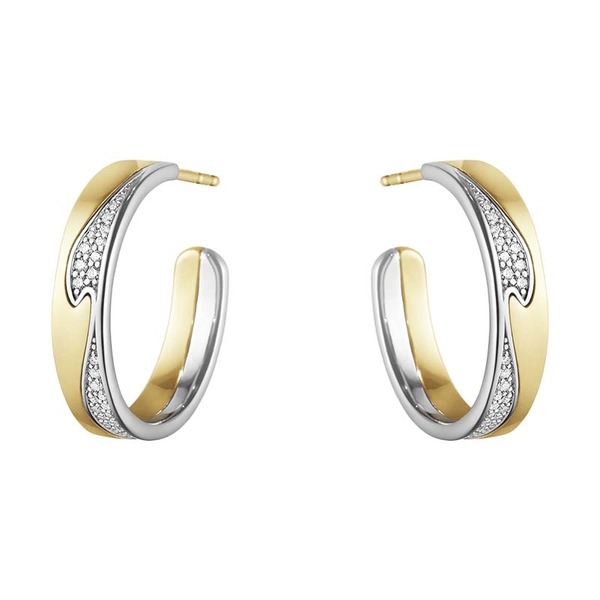 Fusion Örhängen Guld och Vitguld med 0.21 ct Diamanter - Georg Jensen örhängen - Snabb frakt & paketinslagning - Nordicspectra.se