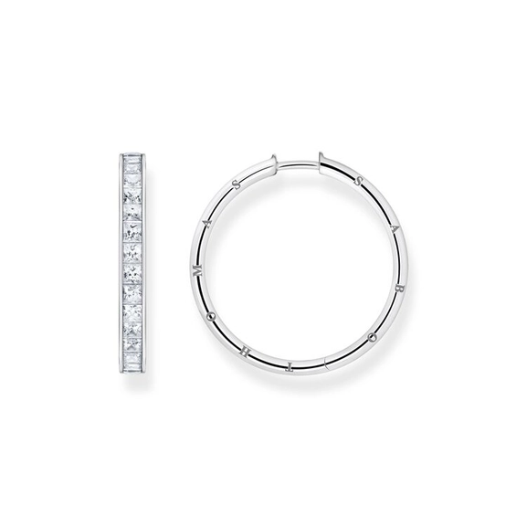 Creolen Weiße Steine Pavé Gross Silber von Thomas Sabo, Schneller Versand - Nordicspectra.de