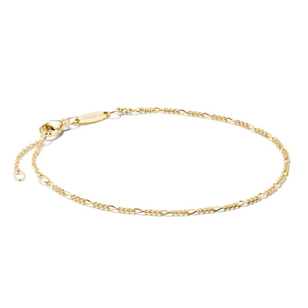 Charm Club Connect Figaro Armband i 18K guldpläterat silver