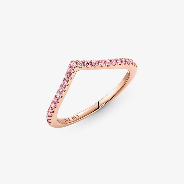 Pandora Timeless Wishbone Ring med Rosa Stenar Rosé - PANDORA - Snabb frakt & paketinslagning - Nordicspectra.se