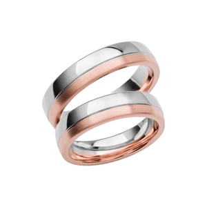 SR3007-5 Roséguld/Vitguld - Vigsel- & förlovningsringar - Schalins - Fri storleksändring* - Nordic Spectra