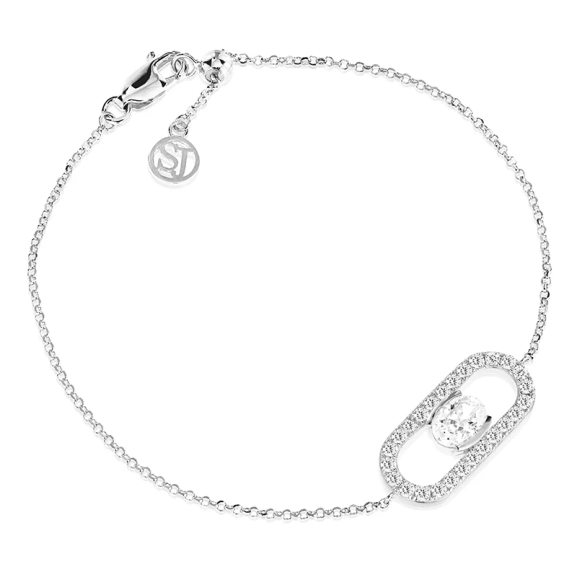 Ellisse Carezza Armband i silver med gnistrande Cubic Zirconia-stenar från Sif Jakobs