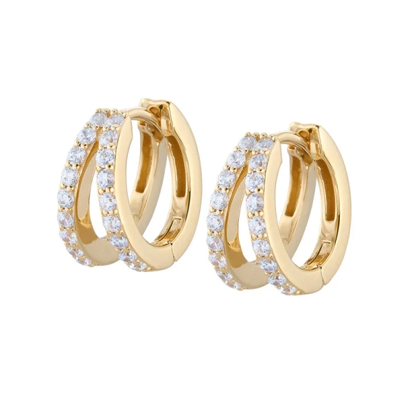 Elegance Creol Earrings Small Gold 24K kullattua hopeaa kuutiozirkonialla