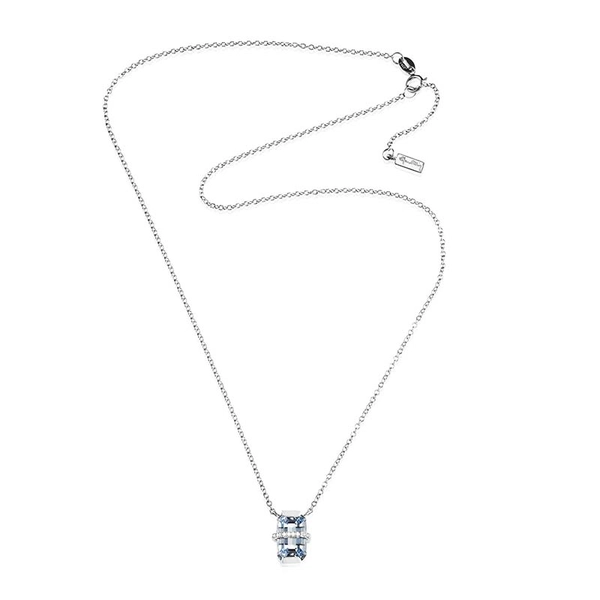 Little Bend Over Necklace - Aquamarine White Gold - Efva Attling - Suuri valikoima & ilmainen lahjapaketointi - Nordicspectra.fi