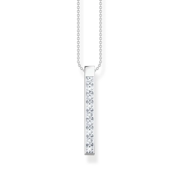 Kette Weiße Steine Silber von Thomas Sabo, Schneller Versand - Nordicspectra.de