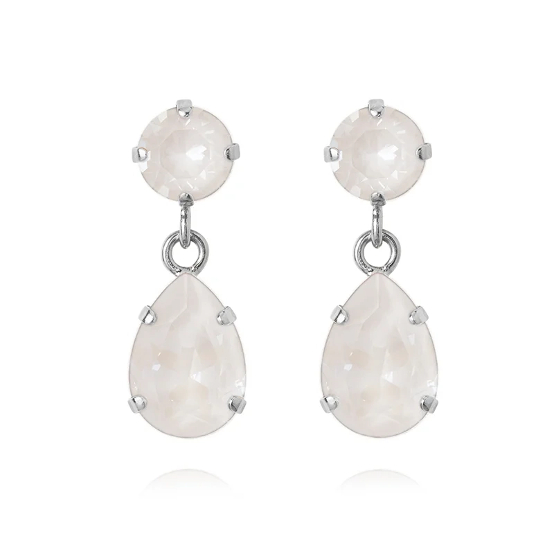Caroline Svedbom - Mini Drop Earrings Rhodium Electric White