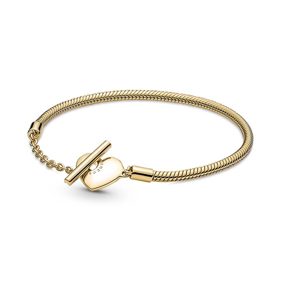 Pandora Moments Herz T-Verschluss Schlangen-Gliederarmband von PANDORA, Schneller Versand - Nordicspectra.de