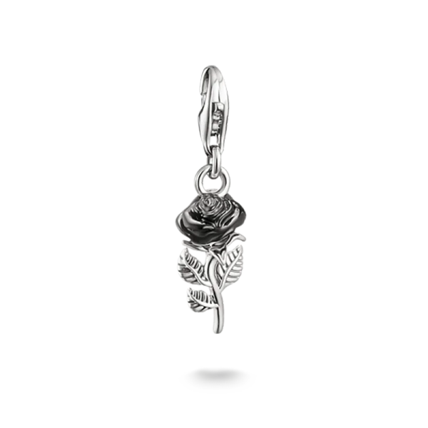 Svart rosenberlock från True Romance-kollektionen i återvunnet 925 silver med svart emalj