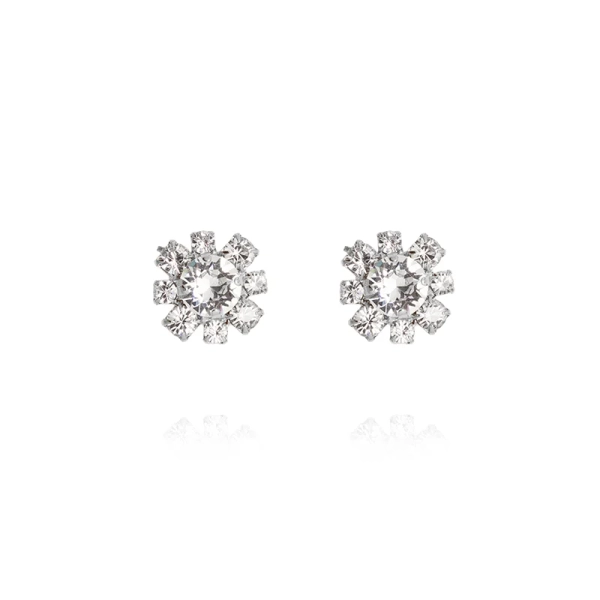 My Petite Earrings i rhodium med en central kristall omgiven av mindre kristaller
