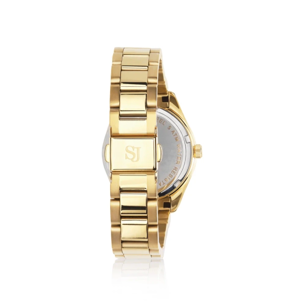 elegant design med guldpläterat stål och cubic zirconia