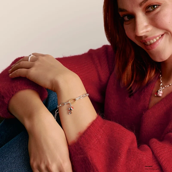 Thomas Sabo CC Connect Snobben & Woodstock Jultema Berlock i guldpläterat silver med emalj