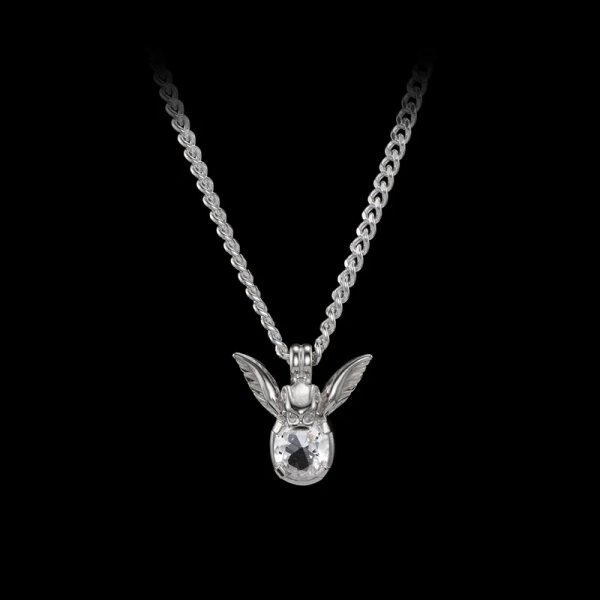 Gargoyle Necklace i silver med bergkristall