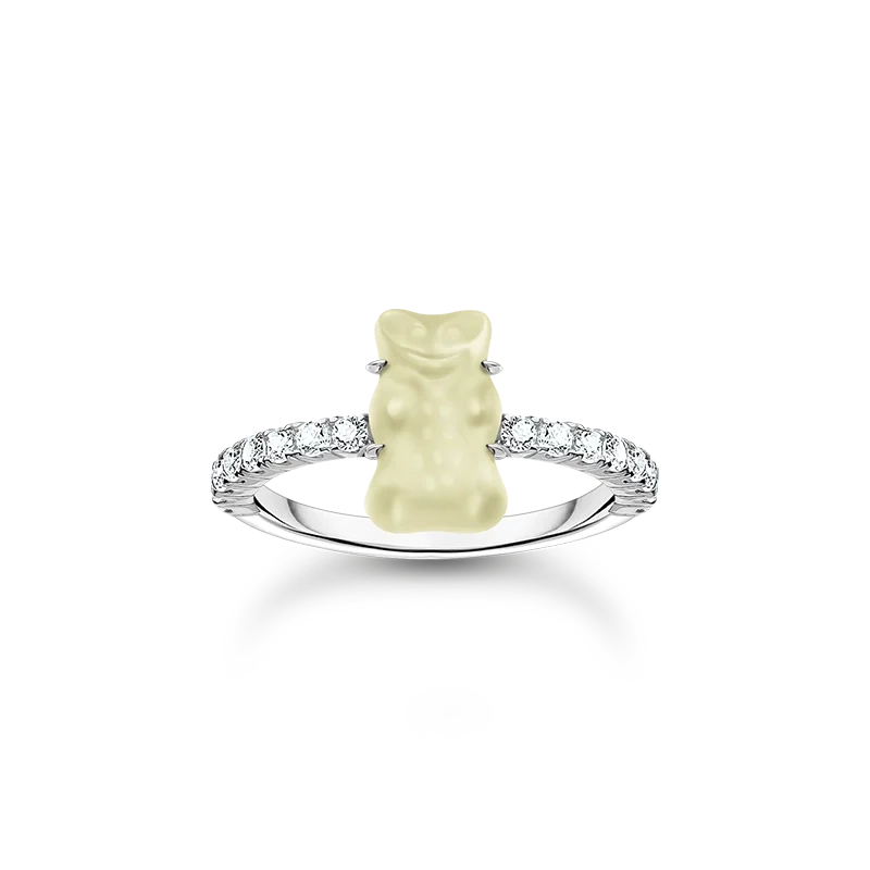 Thomas Sabo – HARIBO Ring med Vit Gummibjörn & Glittrande Stenar