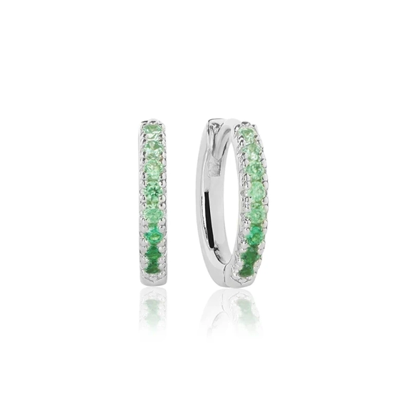 Ellera Medio Örhängen Grön från Sif Jakobs i silver med gnistrande Cubic Zirconia-stenar