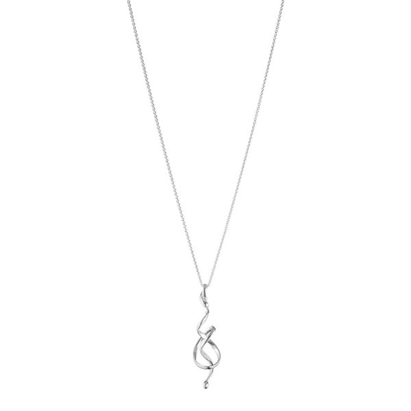 Vergissmeinnicht-Halskette von Torun aus Silber mit skulpturalem Knotenanhänger