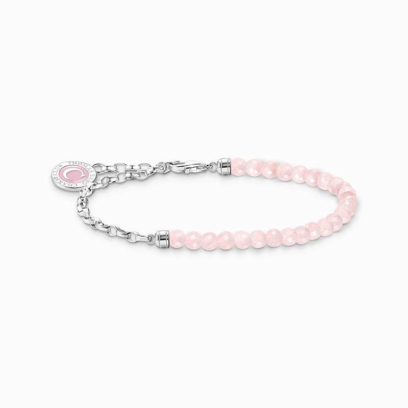 Thomas Sabo - Armband Charmista Coin Rosenkvarts Beads