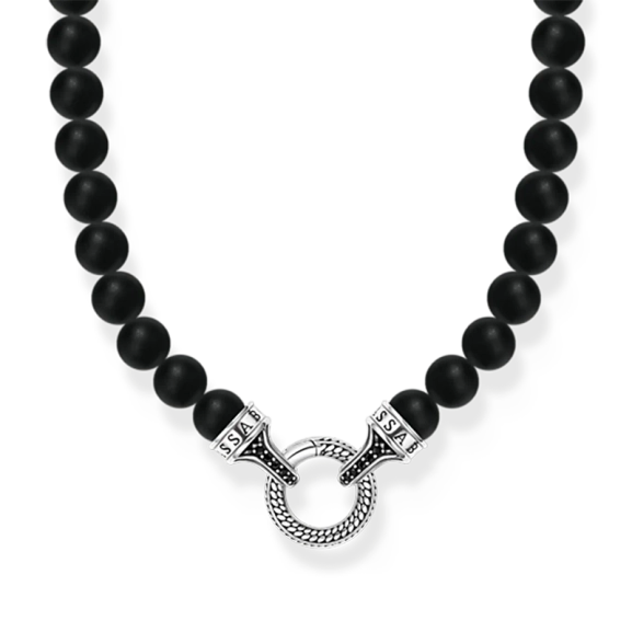 Obsidian Halsband från Thomas Sabo med matta obsidianpärlor