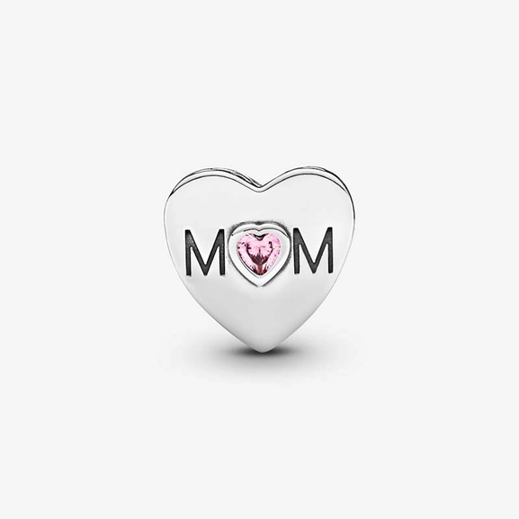 Rosafarbenes Mum-Herz Charm von PANDORA, Schneller Versand - Nordicspectra.de