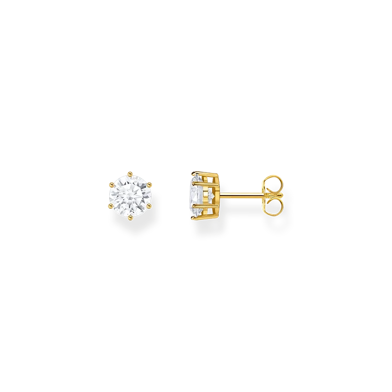 Thomas Sabo – Silverörhängen med Stora Glittrande Briljantslipade Stenar Guld