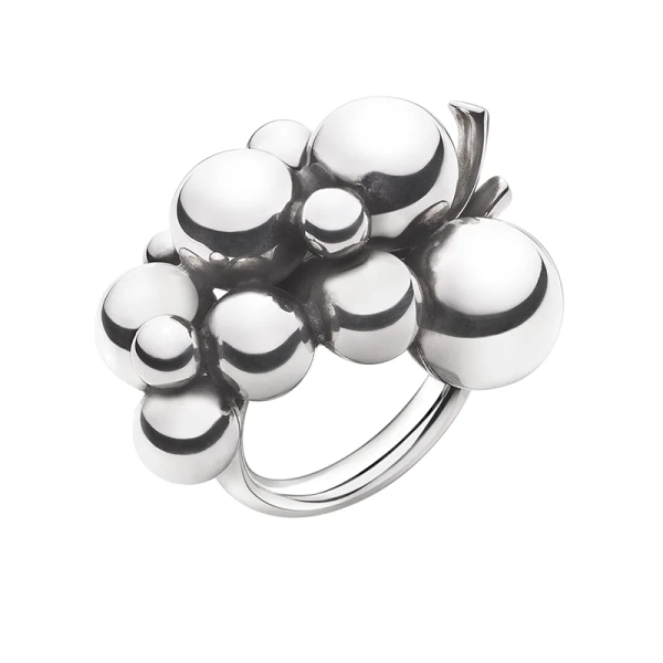 Moonlight Grapes Ring Stor i silver med oxiderade kulor