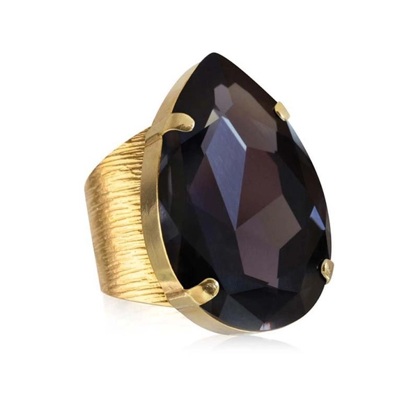 Perfect Drop Ring Gold Graphite - Caroline Svedbom - Snabb frakt & paketinslagning - Nordicspectra.se