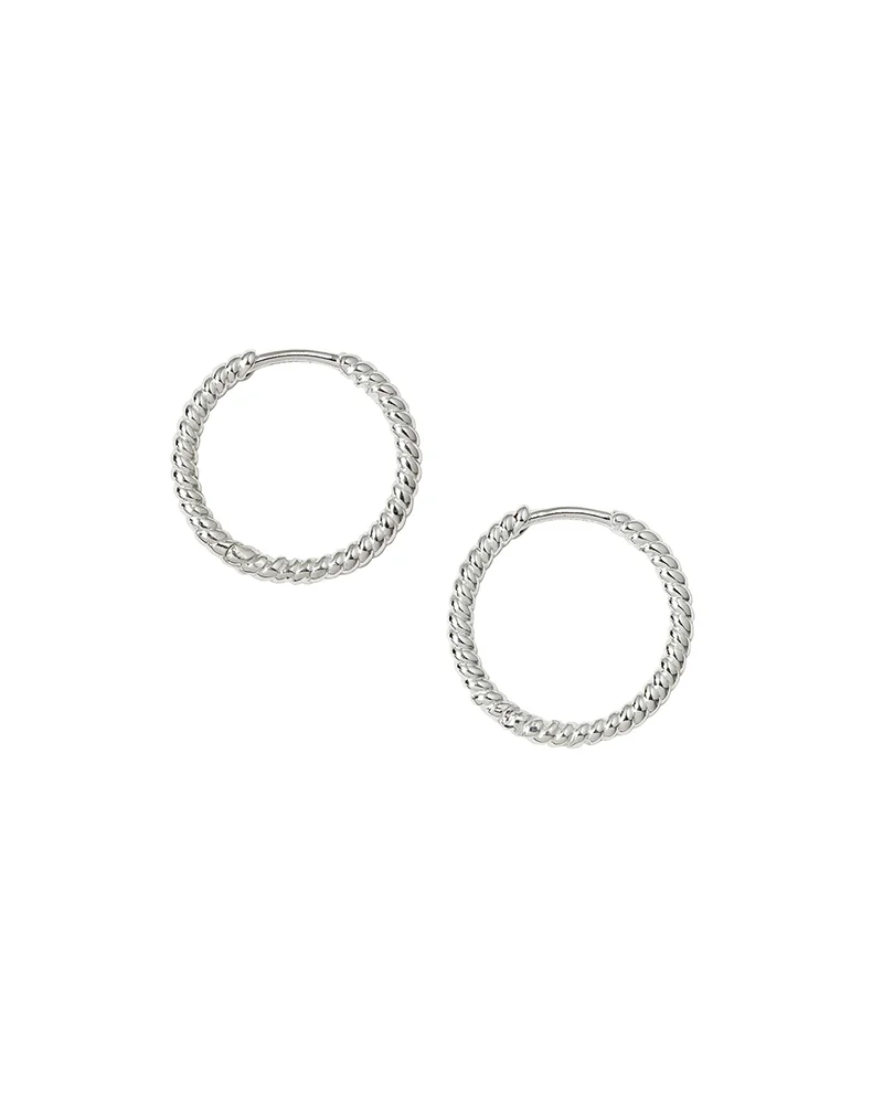 Syster P - Beloved Twisted Medium Hoops Silver