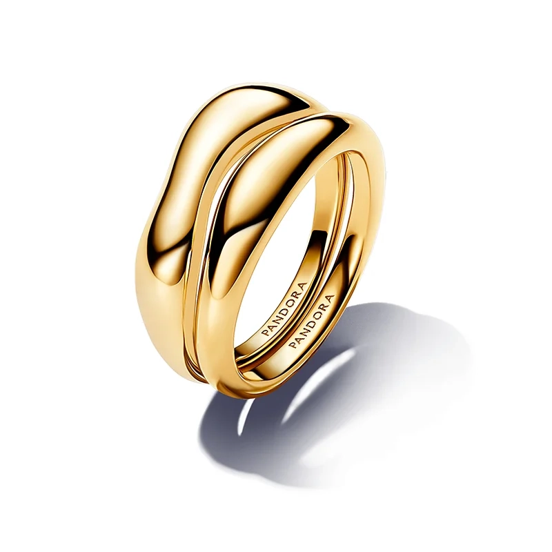 PANDORA – Organiskt Formade Matchande Ringar Guld
