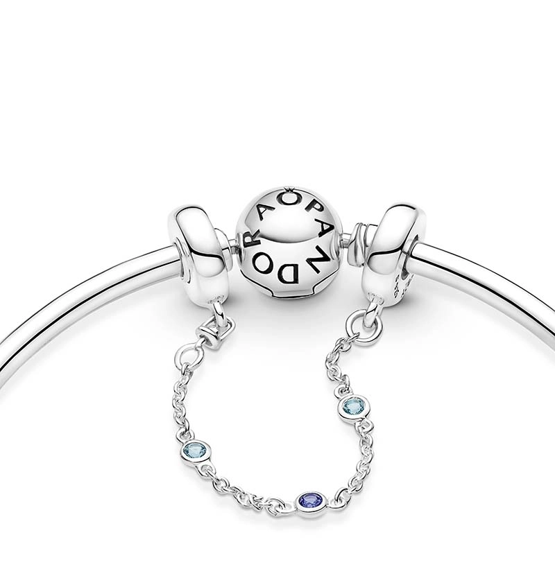 Triple Blue Stone Safety Chain - PANDORA - Snabb frakt & paketinslagning - Nordicspectra.se