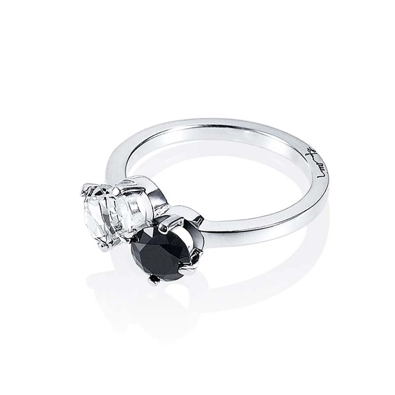 The Storm & I Ring Crystal Quartz/Onyx - Efva Attling - Skandinaviska Designsmycken - Nordic Spectra