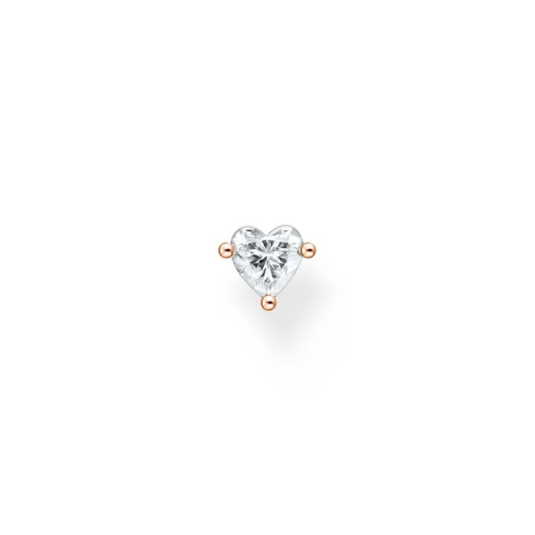 Einzel Ohrstecker Herz Roségold von Thomas Sabo, Schneller Versand - Nordicspectra.de