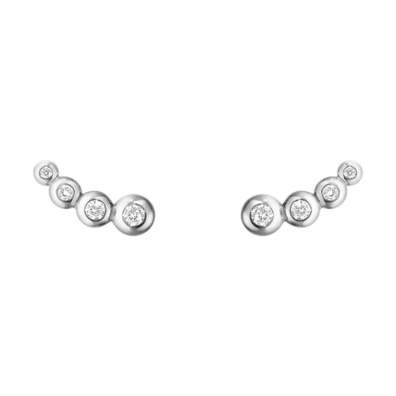 Aurora Örhängen Vitguld med Diamanter Small - Georg Jensen örhängen - Snabb frakt & paketinslagning - Nordicspectra.se