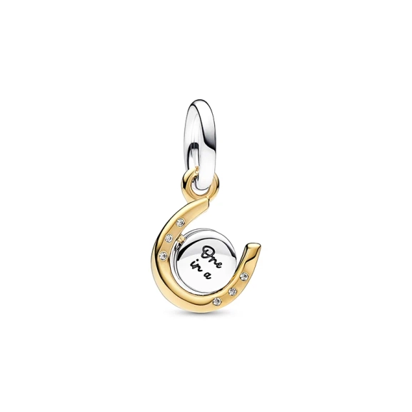 Bicolor Drehende Hufeisen-Scheibe Charm-Anhänger - PANDORA - Nordic Spectra