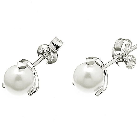 Pearl Small Stud Ear Silver -CU Jewellery - Snabb frakt & paketinslagning - Nordicspectra.se
