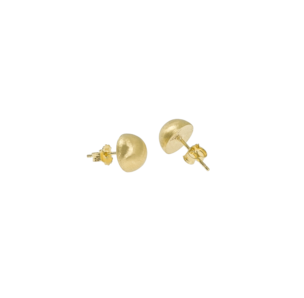 CU Jewellery - Feather Small Round Ear Gold
