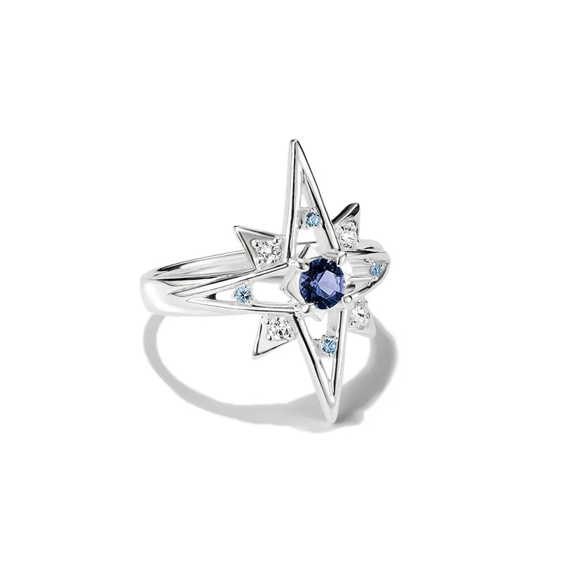 Thomas Sabo - Stor Bl&aring; Stj&auml;rna Ring