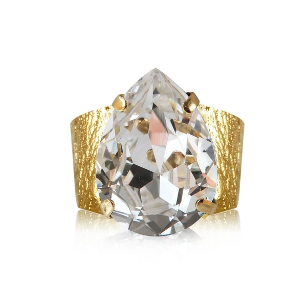 Classic Drop Ring Gold Crystal - Caroline Svedbom - Snabb frakt & paketinslagning - Nordicspectra.se