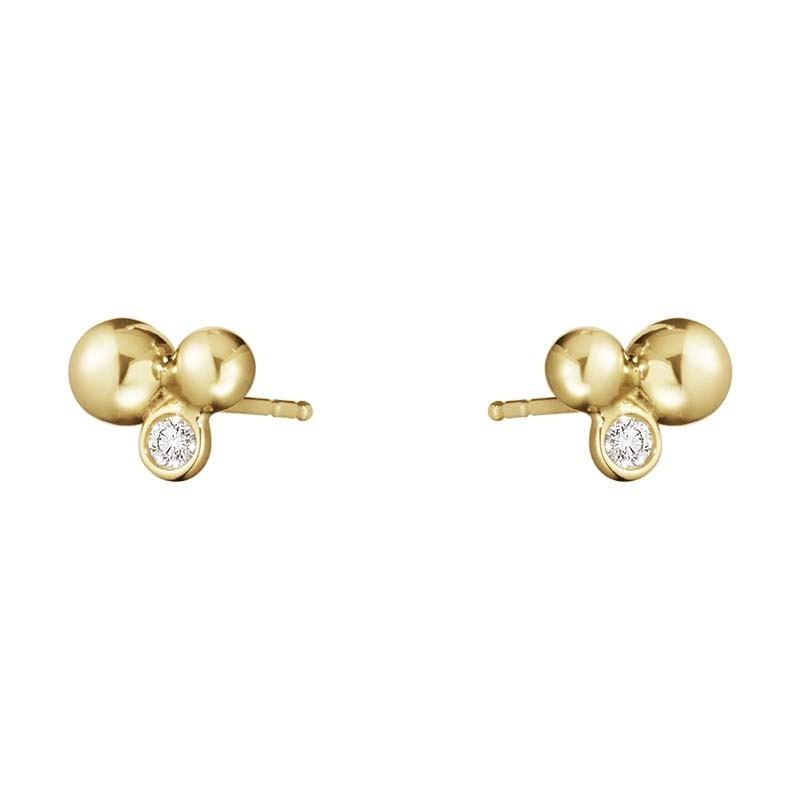 Georg Jensen – Moonlight Grapes Örhängen Tre Druvor Guld och Diamanter