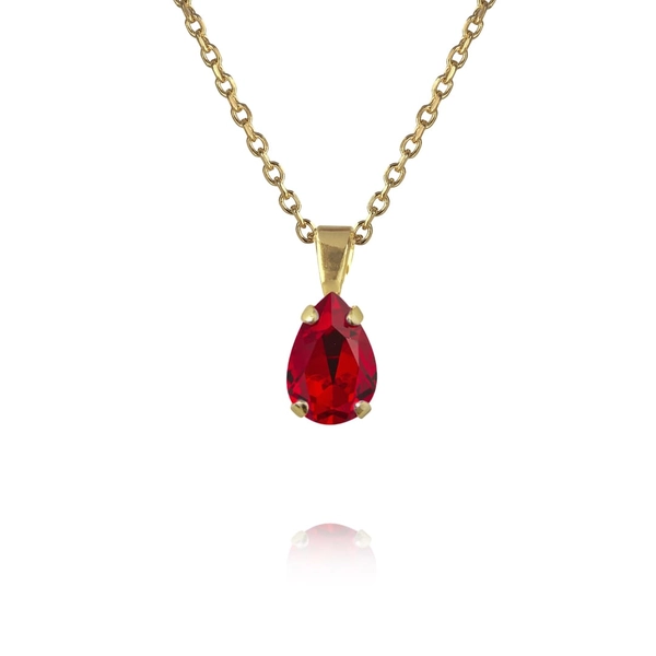 Petite Drop Necklace Gold Light Siam 227 - Caroline Svedbom - Nopea toimitus ja lahjapakkaus