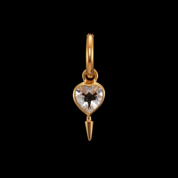 Single Love Faceted Earring Clear Quartz Gold med bergkristall och 18K guldpläterat silver
