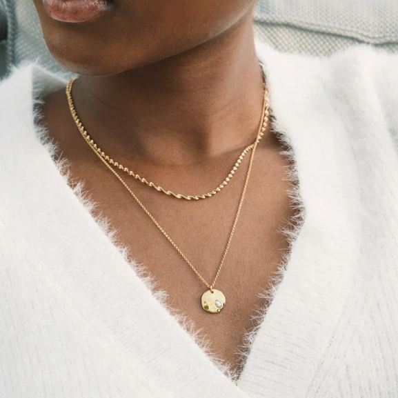 Herringbone Twisted Necklace Gold