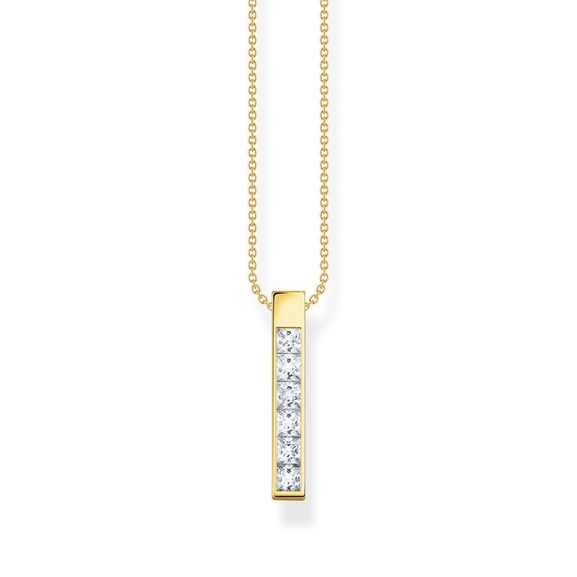 Halsband med Vita Stenar Pavé Guld - Thomas Sabo berlock - Snabb frakt & paketinslagning - Nordicspectra.se