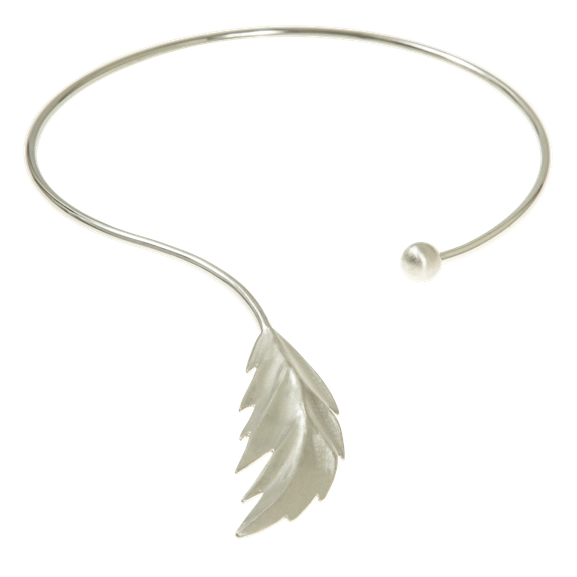Feather Bangle Neck Flex Silver -CU Jewellery - Snabb frakt & paketinslagning - Nordicspectra.se