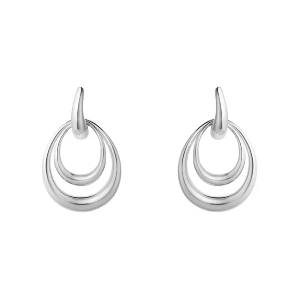 Offspring Doppelohrringe Medium aus Silber mit zwei miteinander verbundenen Formen