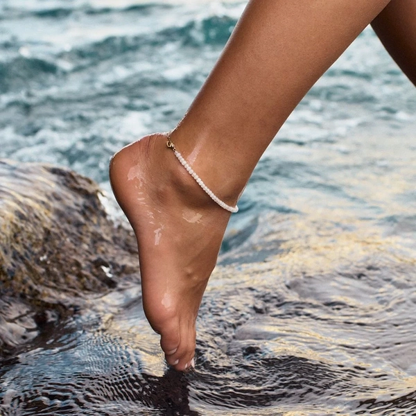 Summer Beads Anklet White Gold - Edblad - Snabb frakt & paketinslagning - Nordic Spectra