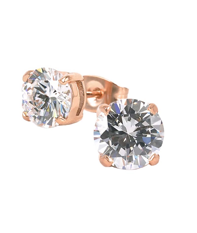 Astrid & Agnes - IDA Örhängen 7 mm Kristall/Rosé