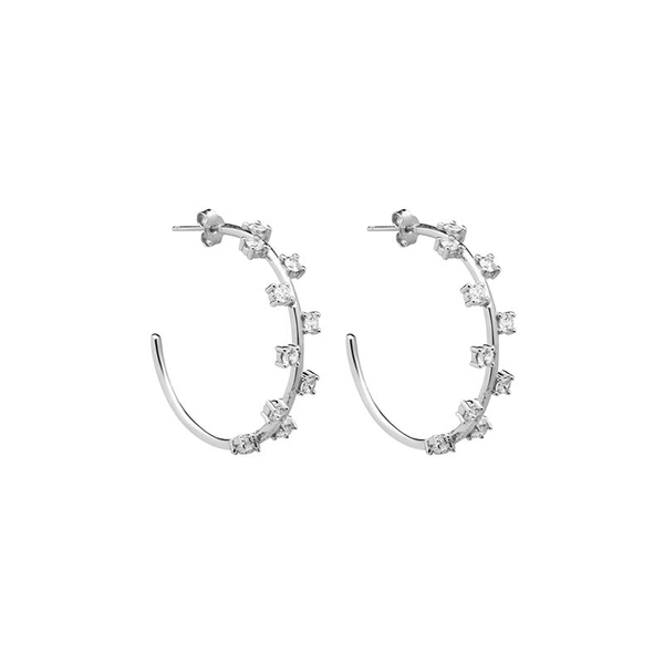 Cubic Hoop Ear Silver -CU Jewellery - Snabb frakt & paketinslagning - Nordicspectra.se