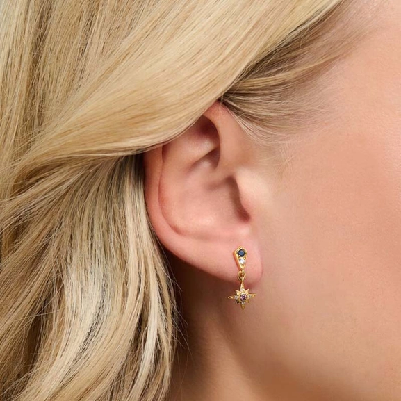 Ohrringe Royalty Stern & Mond Gold von Thomas Sabo, Schneller Versand - Nordicspectra.de