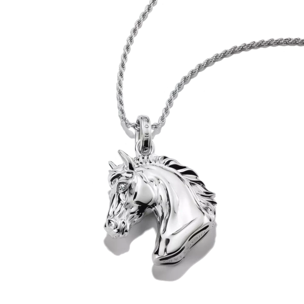 Hästhuvud Elyndra Halsband från Thomas Sabo i silver med detaljerad man och gnistrande zirkoniaögon.