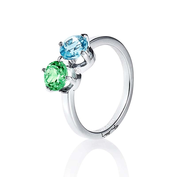 The Sea & I Ring Green Sapphire/Topaz - Efva Attling - Skandinaviska Designsmycken - Nordic Spectra